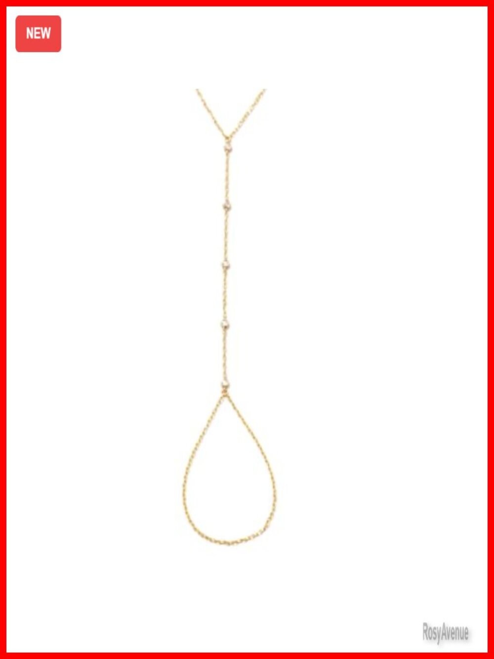 10K Solid Gold Bezel-Set Diamond Station Bracelet Hand Chain